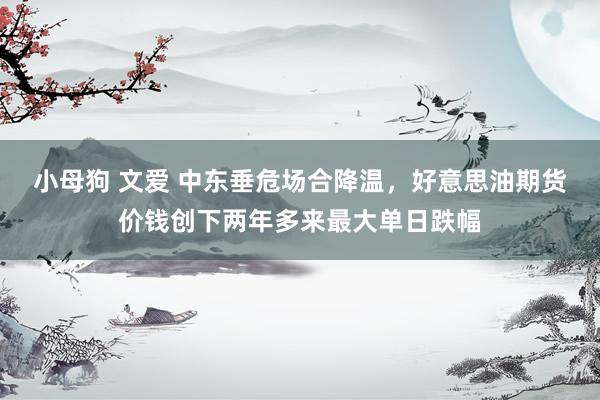 小母狗 文爱 中东垂危场合降温，好意思油期货价钱创下两年多来最大单日跌幅