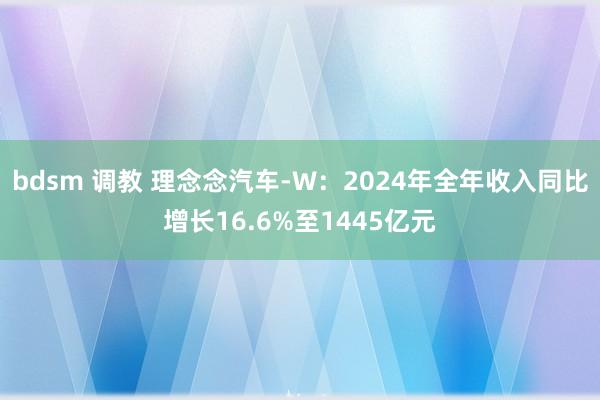 bdsm 调教 理念念汽车-W：2024年全年收入同比增长16.6%至1445亿元
